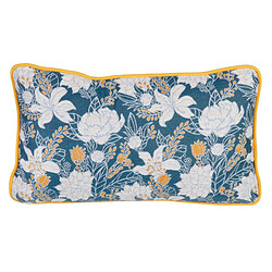 BigBuy Home Coussin Bleu Fleurs 50 x 10 x 30 cm