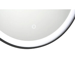 Vente-Unique Miroir de salle de bain lumineux rond noir avec Leds - D. 80 cm - NUMEA pas cher