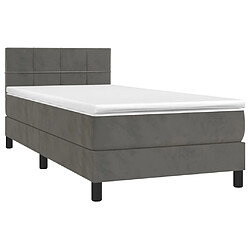 Avis vidaXL Sommier à lattes de lit et matelas et LED Gris foncé 80x200 cm