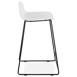 Acheter Alterego Tabouret snack mi-hauteur 'BABYLOS MINI' blanc avec pieds en métal noir