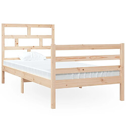 vidaXL Cadre de lit sans matelas 90x190 cm bois massif