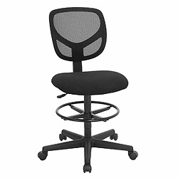 Songmics Tabouret avec Repose-Pieds Circulaire, Hauteur réglable, Siège Ergonomique Rotatif, Fauteuil de Bureau sans accoudoirs, Revêtement de l’Assise en Tissu, Charge maximale 120 kg, Noir OBN15BK