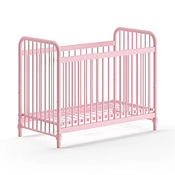 Avis Mes Lit bébé 60x120 cm en métal rose clair - BERGEN