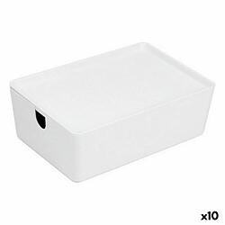 Caisse de Rangement Empilable Confortime Avec couvercle 26 x 17,5 x 8,5 cm (10 Unités)