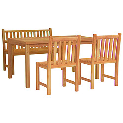 Avis Salle à dîner de jardin 4 pcs,Table et chaise à manger Bois de teck massif -MN73892