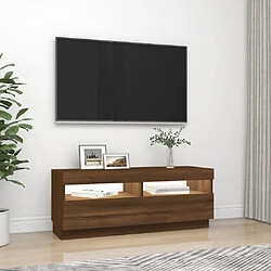 Acheter vidaXL Meuble TV avec lumières LED chêne marron 100x35x40 cm