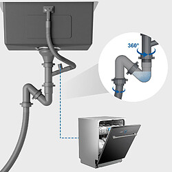 Acheter Auralum MAX Évier Encastré 44x44x20CM- Évier de Cuisine 1 Bac en Acier Inoxydable 304,Argent+Robinet Cuisine Douchette Extractible Deux Jets Pivotant 360°