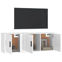 Avis Maison Chic Ensemble de meubles TV 2 pcs pour salon - blanc brillant bois d'ingénierie -MN51799