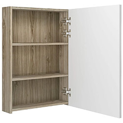 Maison Chic Armoire de salle de bain,Meuble de rangement,Meuble haut à miroir LED blanc et chêne 50x13x70cm -GKD475106 pas cher