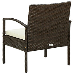 Acheter Maison Chic Chaise de jardin avec coussin - Fauteuil d'extérieur Résine tressée Marron -MN20402