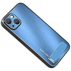 Coque en TPU + alliage d'aluminium anti-chute avec béquille pour votre iPhone 14 - bleu