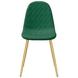 Avis vidaXL Chaises à manger lot de 4 Vert foncé Velours