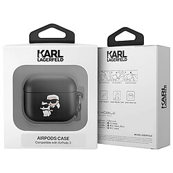 Karl Lagerfeld Coque pour AirPods 3 Antichoc Souple avec Anneau Noir