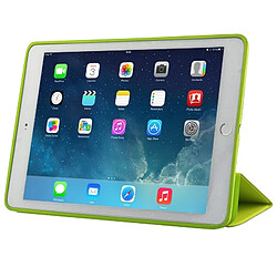 Wewoo Smart Cover vert pour iPad Air 2 fluo Étui en cuir naturel traité en trois parties avec fonction veille / réveil et support pas cher