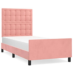 Maison Chic Lit adulte - Cadre Structure de lit avec tête de lit Contemporain Rose 100x200 cm Velours -MN24596