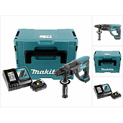 Makita DHR 202 Y1J-D 18 V Perforateur Burineur SDS-Plus avec boîtier Makpac + 1x Batterie 2,0 Ah + Chargeur