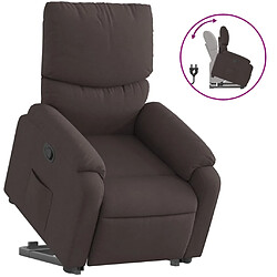 vidaXL Fauteuil inclinable marron foncé tissu