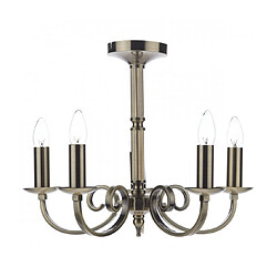 Luminaire Center Suspension Murray laiton antique 5 ampoules