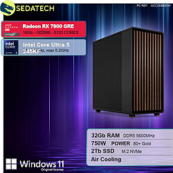 Sedatech Workstation Premium • Intel Core Ultra 5 245KF • RX 7900 GRE • 32Go DDR5 • 2To SSD M.2 • Windows 11