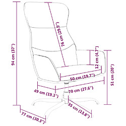 vidaXL Chaise de relaxation avec tabouret Gris foncé Tissu pas cher