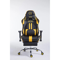 Decoshop26 Fauteuil de bureau gamer avec repose-pieds extensible mécanisme de bascule en PVC noir / jaune 10_0002745