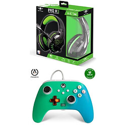 Power A Pack Manette XBOX ONE-S-X-PC Seafoam Fade EDITION + Casque Gamer PRO H3 SPIRIT OF GAMER XBOX ONE/S/X/PC