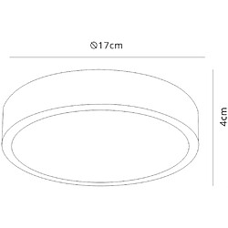 Inspired LED 17cm rond, Downlight monté en surface, 14W, 3000K, 1190lm, blanc mat, acrylique givré