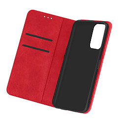 Avizar Étui Oppo A16 et A16s Folio Portefeuille Fonction Support Vidéo rouge