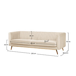 Acheter Rendez Vous Deco Canapé Gatsby 3 places en velours beige