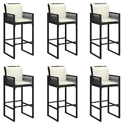 Avis vidaXL Ensemble de bar de jardin 7 pcs avec coussins noir poly rotin