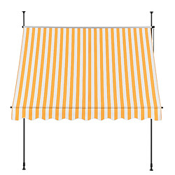 Avis Helloshop26 Store banne téléscopique acier polyester 200 x 120 x 200-300 cm jaune blanc 03_0008322