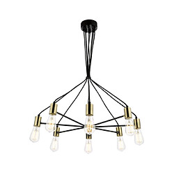 Luminaire Center Suspension Gabriel Noir satiné,Or antique