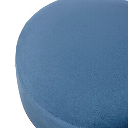 Mobili Rebecca Rebecca Mobili Tabouret Rembourré Pouf en Velours Bleu pour Salon Chambre à Coucher pas cher