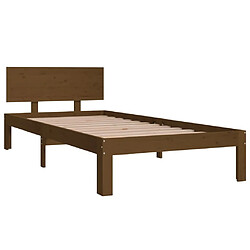 Avis Maison Chic Lit adulte - Lit simple Cadre de lit,Structure du lit Contemporain Marron miel Bois de pin massif 90x200 cm -MN48695