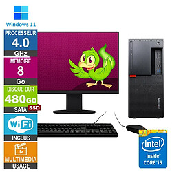 Lenovo M920t i5-8400 4GHz 8Go/480Go SSD Wifi W11 + Ecran 19 - Reconditionné