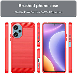 Htdmobiles Coque pour Xiaomi Poco F5 5G / Redmi Note 12 Turbo - housse etui silicone gel carbone + verre trempe - ROUGE