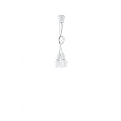 Luminaire Center Suspension DIEGO PVC blanc 3 ampoules