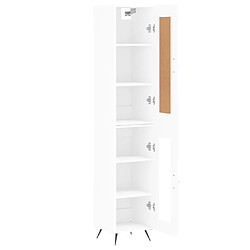 Avis vidaXL Buffet haut Blanc 34,5x34x180 cm Bois d'ingénierie