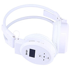 Avis Wewoo Casque Sport blanc pour Smartphones & iPad & Ordinateur Portable & & MP3 ou d'autres Dispositifs Audio Afficher les informations de la piste et SD / TF Card, Pliant Stéréo HiFi Sans Fil avec Écran LCD