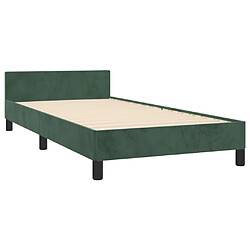 Maison Chic Lit adulte - Cadre Structure de lit avec tête de lit Contemporain Vert foncé 90x190 cm Velours -MN87123 pas cher