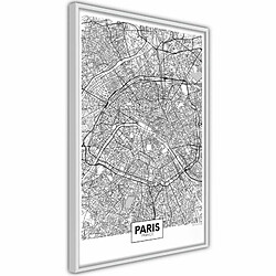 Paris Prix Affiche Murale Encadrée City Map Paris 20 x 30 cm Blanc