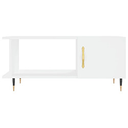 Maison Chic Table basse,Table Console Table d'appoint, Table pour salon blanc 90x50x40 cm bois d'ingénierie -MN44771 pas cher