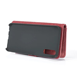 Wewoo Housse Coque Etui en cuir Crazy Horse Texture Flip détachable magnétique avec support et fentes pour cartes et portefeuille Galaxy A50 Rouge pas cher