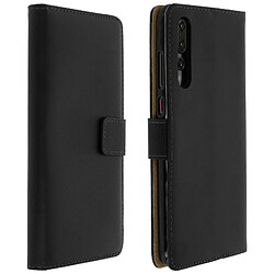 Avizar Étui Huawei P20 Pro Housse cuir portefeuille clapet coque silicone noir