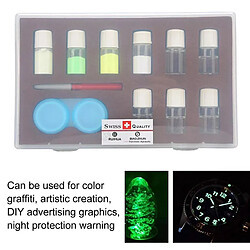 Avis 4 couleurs Professionnel Montre Lumineux Fluorescent Poudre Kit, 5 pièces de Mélange Liquide Nuit Avertissement, montre Partie Réparation Outil, pour