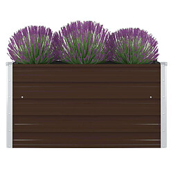 Maison Chic Jardinière,Bac à fleurs - pot de fleur 100 x 100 x 45 cm Acier galvanisé Marron -GKD41719