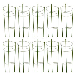 10/15 Ensemble 60cm Durable Plante Escalade Support Cage Tomate Support Avec 3 Anneaux 15 Pièces