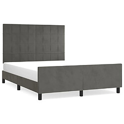 Maison Chic Lit adulte - Cadre Structure de lit avec tête de lit Contemporain Gris foncé 140x190 cm Velours -MN73802