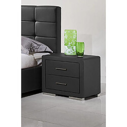 Vivenla Chevet - table de nuit noir design en bois mdf L. 49 x P. 38 x H. 43,5 cm Collection Cullen