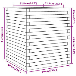 vidaXL Jardinière 60x60x68,5 cm bois de pin massif pas cher